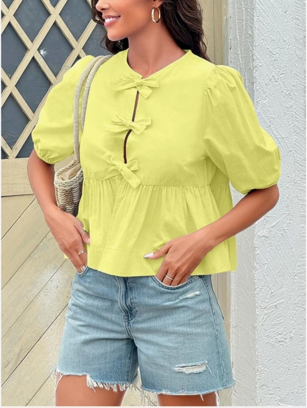 Babydoll Tie-Front Top